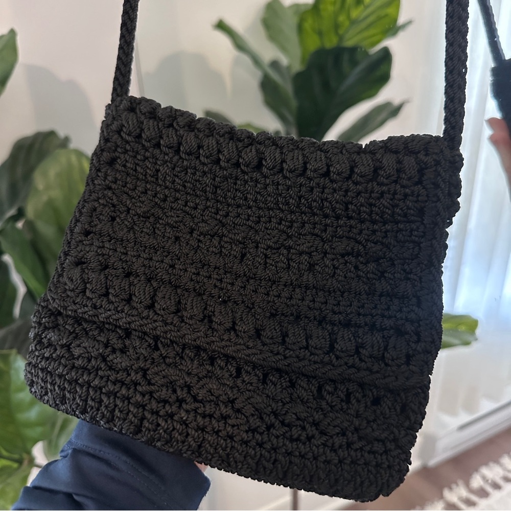 The Sak Classic Black Crochet Crossbody Bag